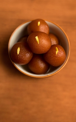 Delicious Dry Gulab Jamun made with condensed milk